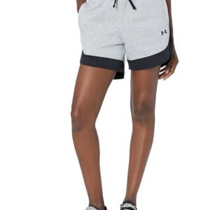 Under Armour Women's Fleece Shorts , Mod Gray Light Heather / White , Medium